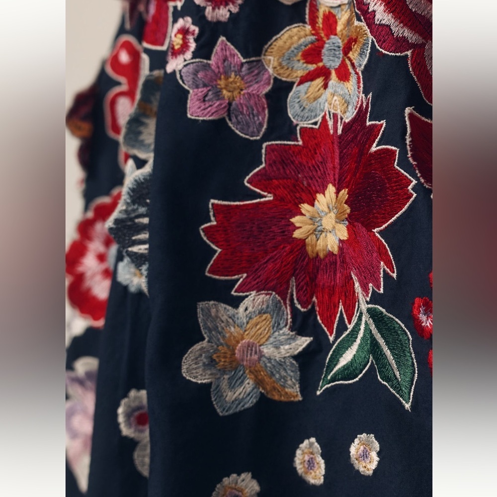 Anthropologie Sleeveless 3D Floral Babydoll Mini Dress - Picture 5 of 10
